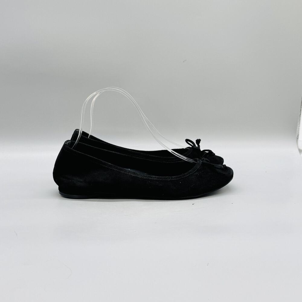 Vionic Shoes Womens 7 Black Suede Callisto Ballet Flats Bow Slip On Comfort